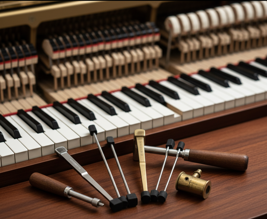 Professional piano tuning tools and equipment